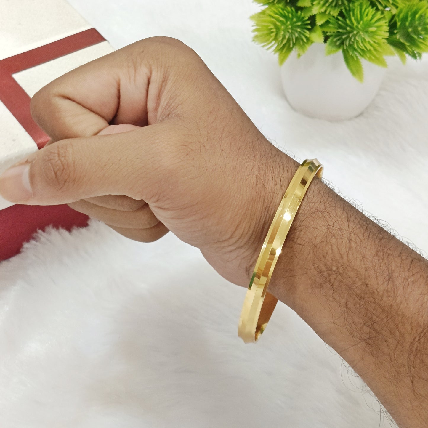 Men's Punjabi Light Weight Kada | 18kt Gold Plated