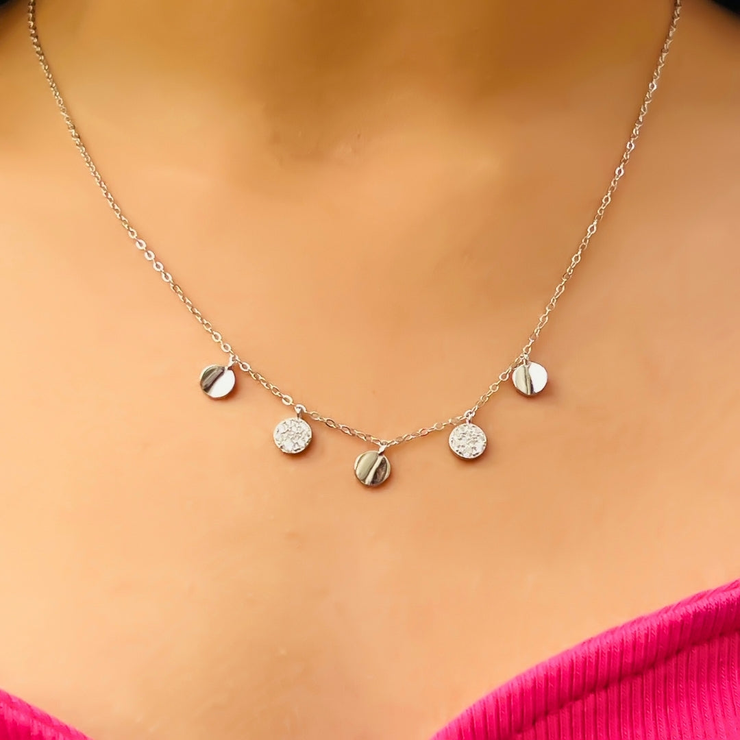 Silver Moonlit Charm Necklace