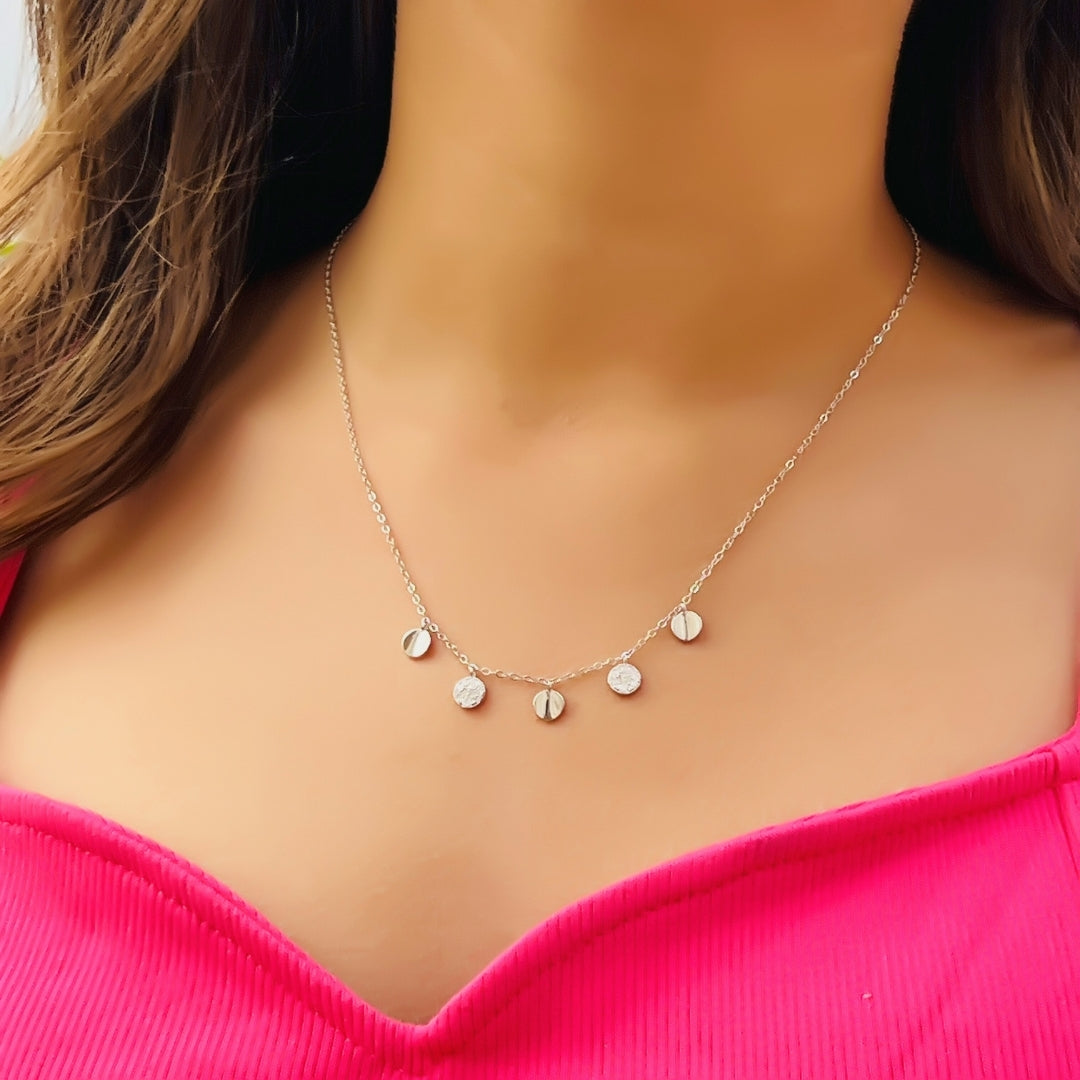 Silver Moonlit Charm Necklace