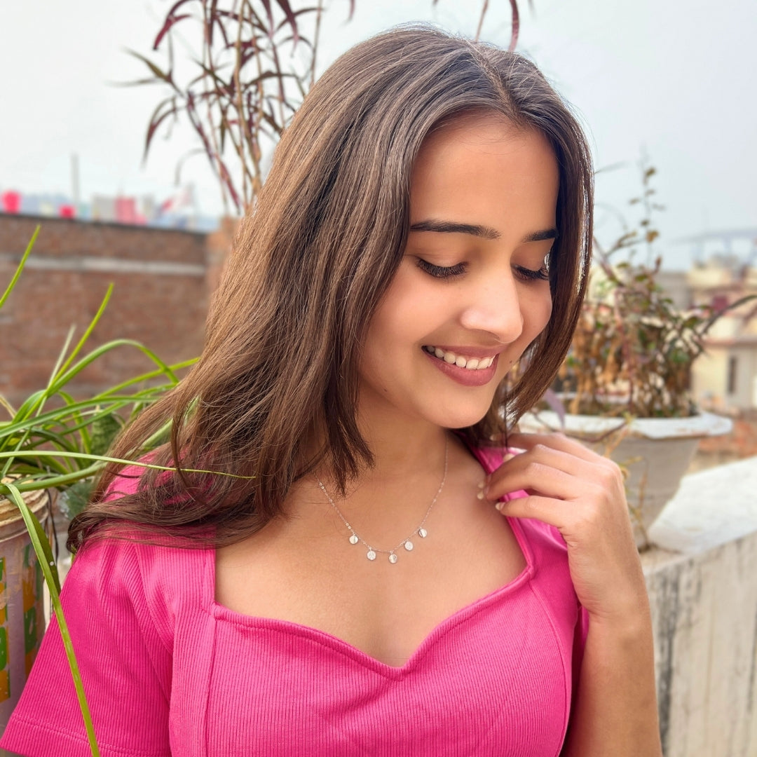 Silver Moonlit Charm Necklace