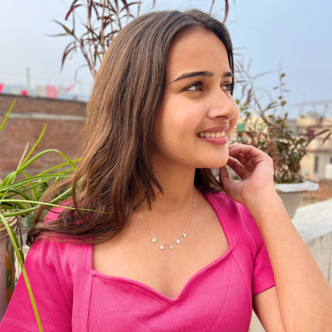 Silver Moonlit Charm Necklace
