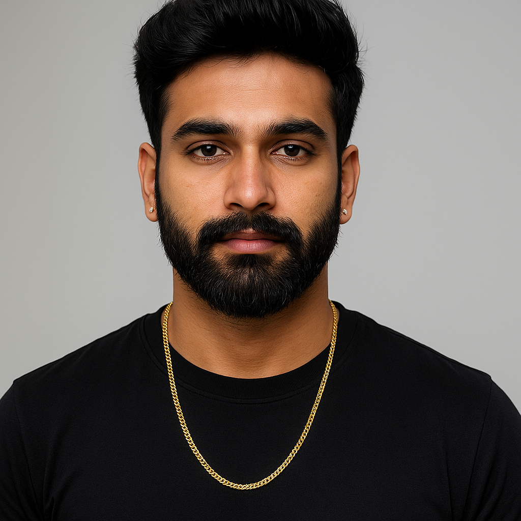 Minimalist Twisted 18 Kt Gold Plated Chain for Men