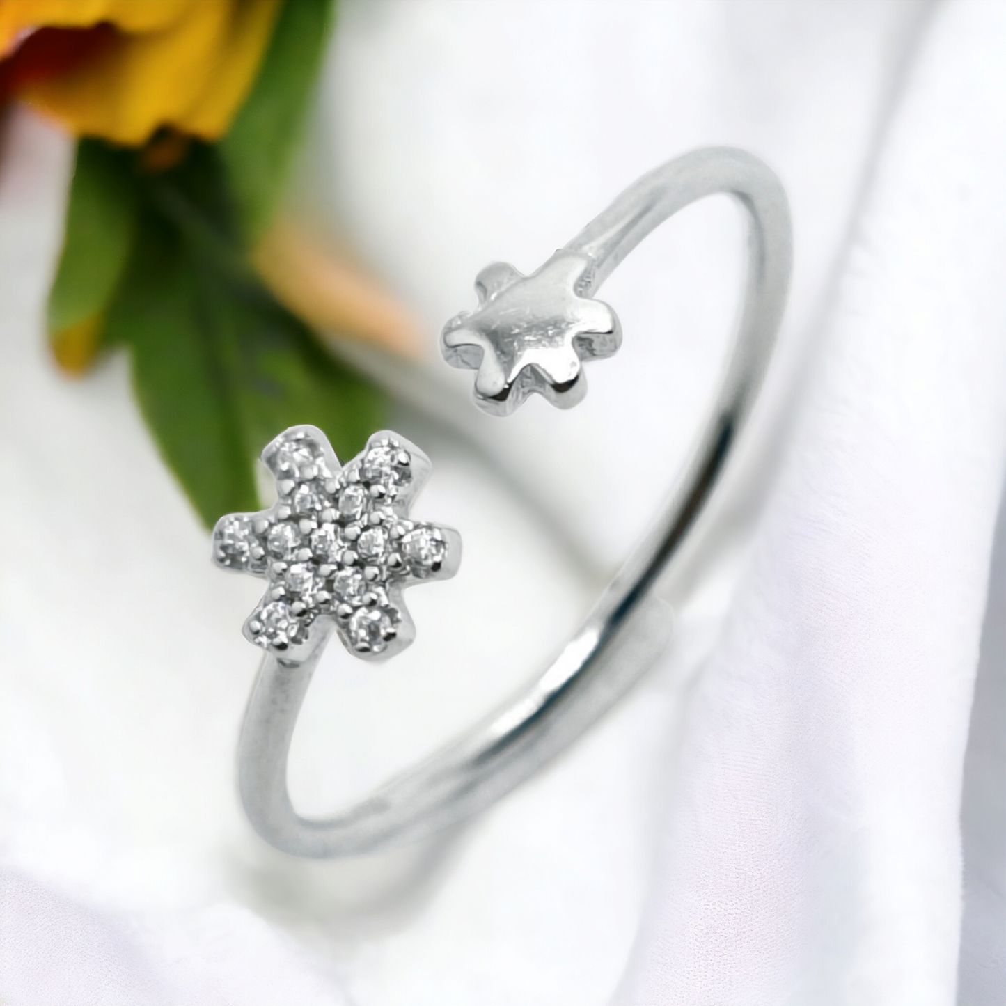 Zircon Star Thin Minimalist Cute 925 Sterling Silver Ring