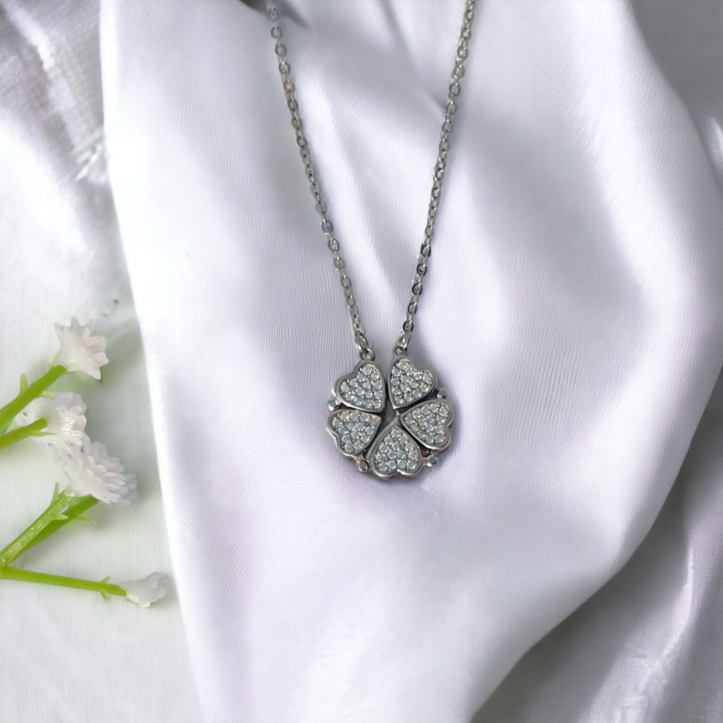 Magnetic Hearts Chain Pendant Necklace