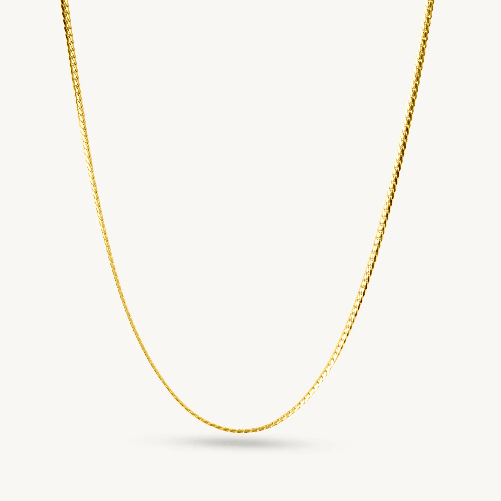 Minimalist Twisted 18 Kt Gold Plated Chain for Men