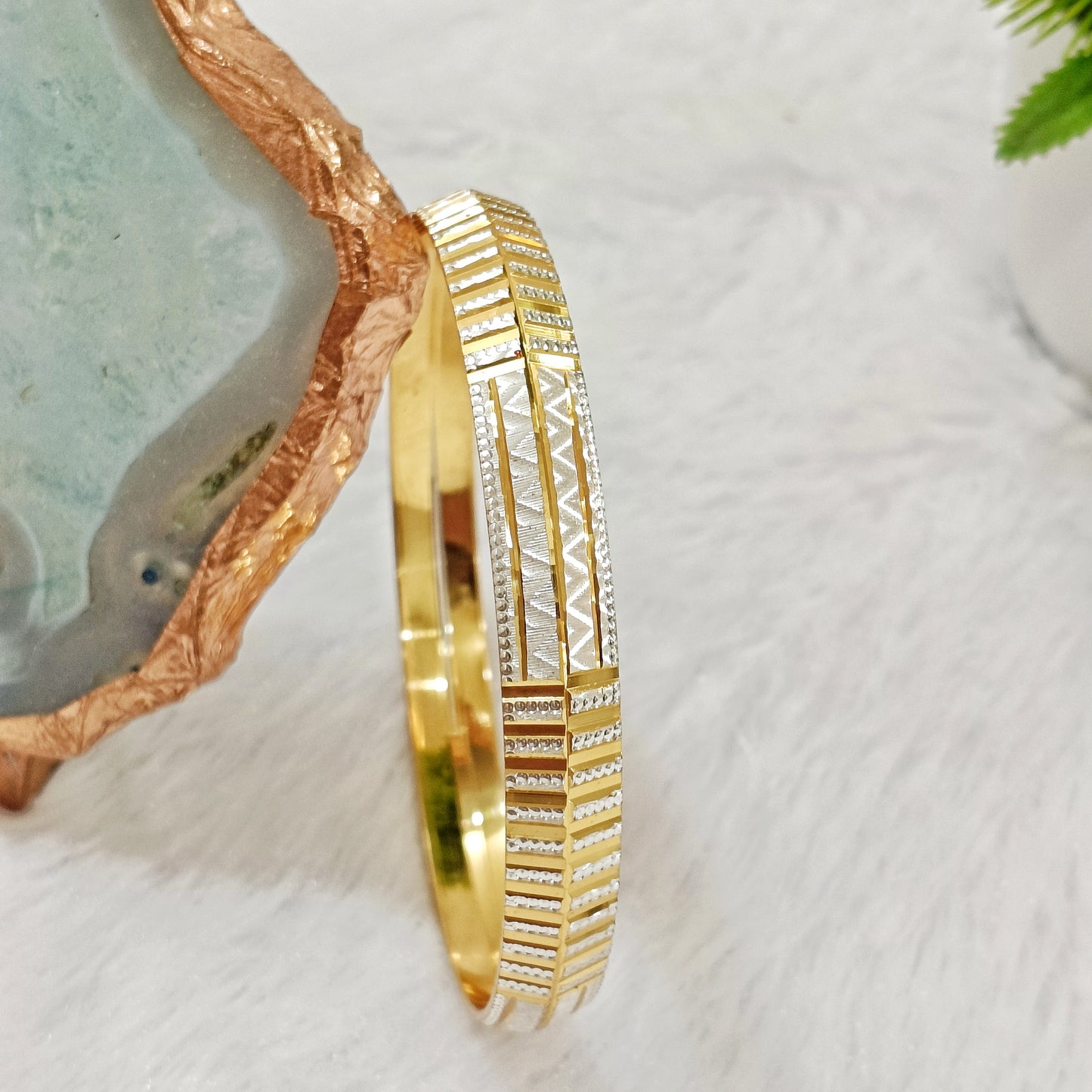 Men's Dual Tone Kada 2.0 | 18 Kt Gold Plated