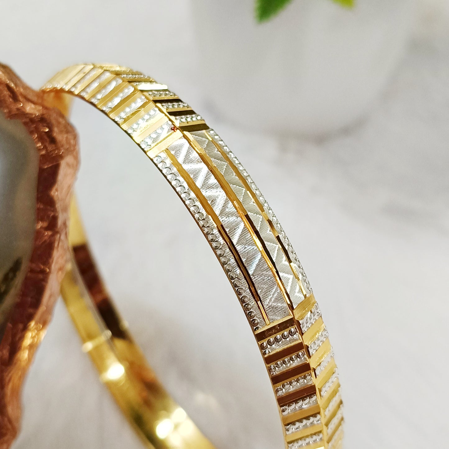 Men's Dual Tone Kada 2.0 | 18 Kt Gold Plated