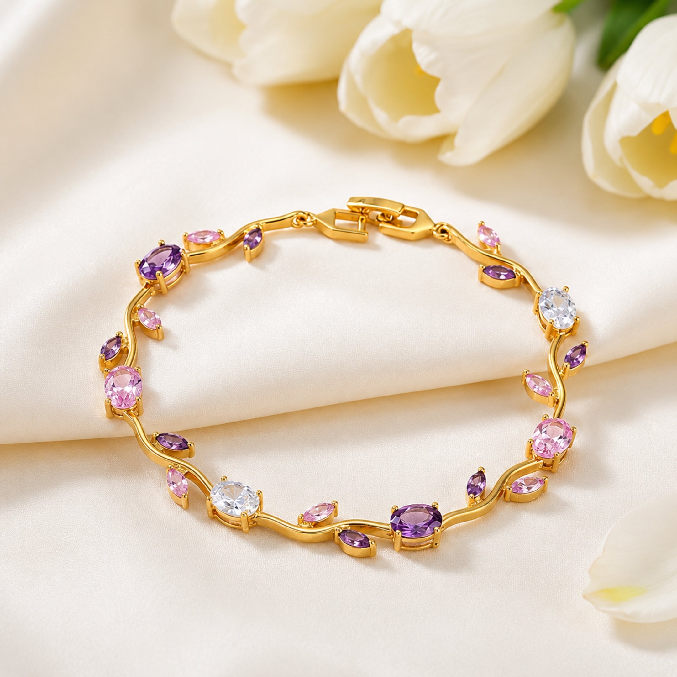 Rapunzel Tulip Bracelet (Pink & Purple)