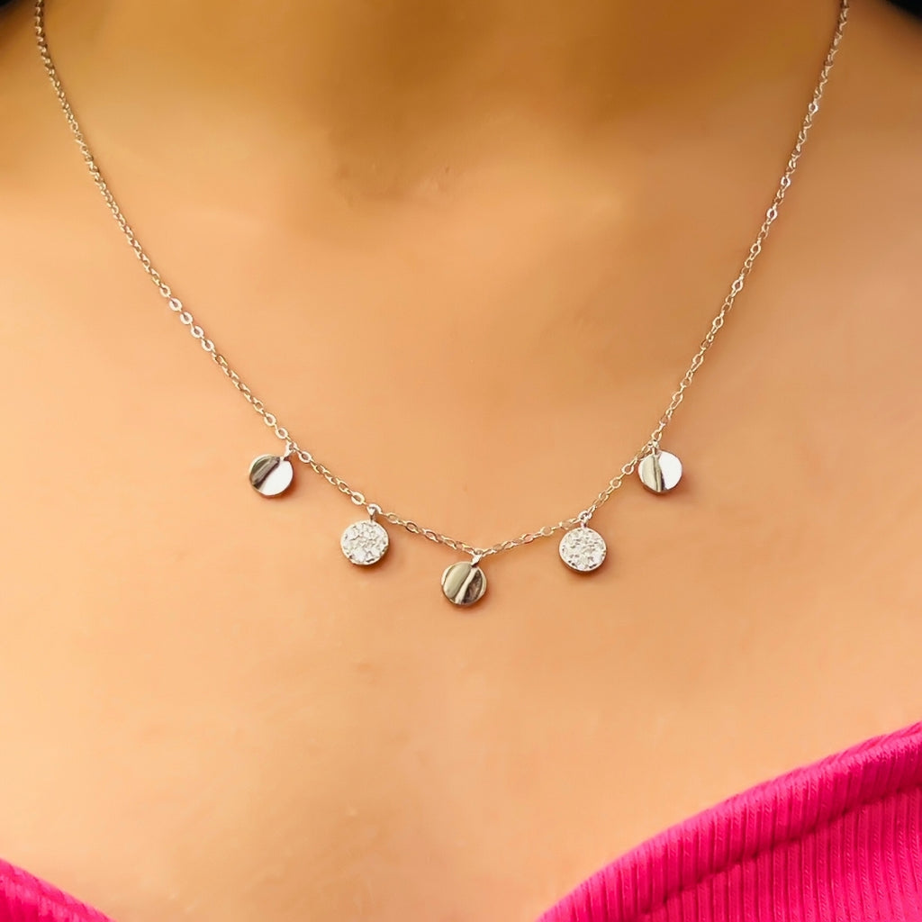 Silver Moonlit Charm Necklace