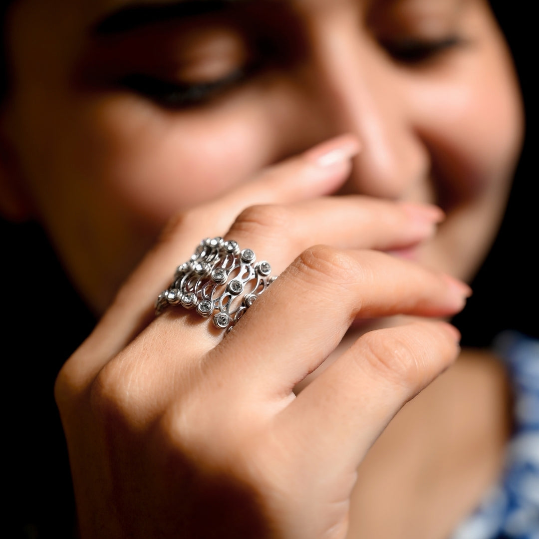 Sterling Silver Plated 2 in 1 Magic Ring/Bracelet