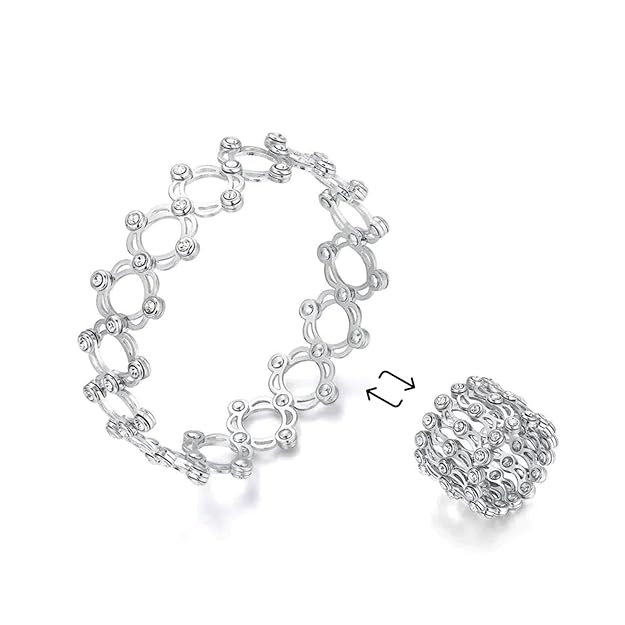 Sterling Silver Plated 2 in 1 Magic Ring/Bracelet