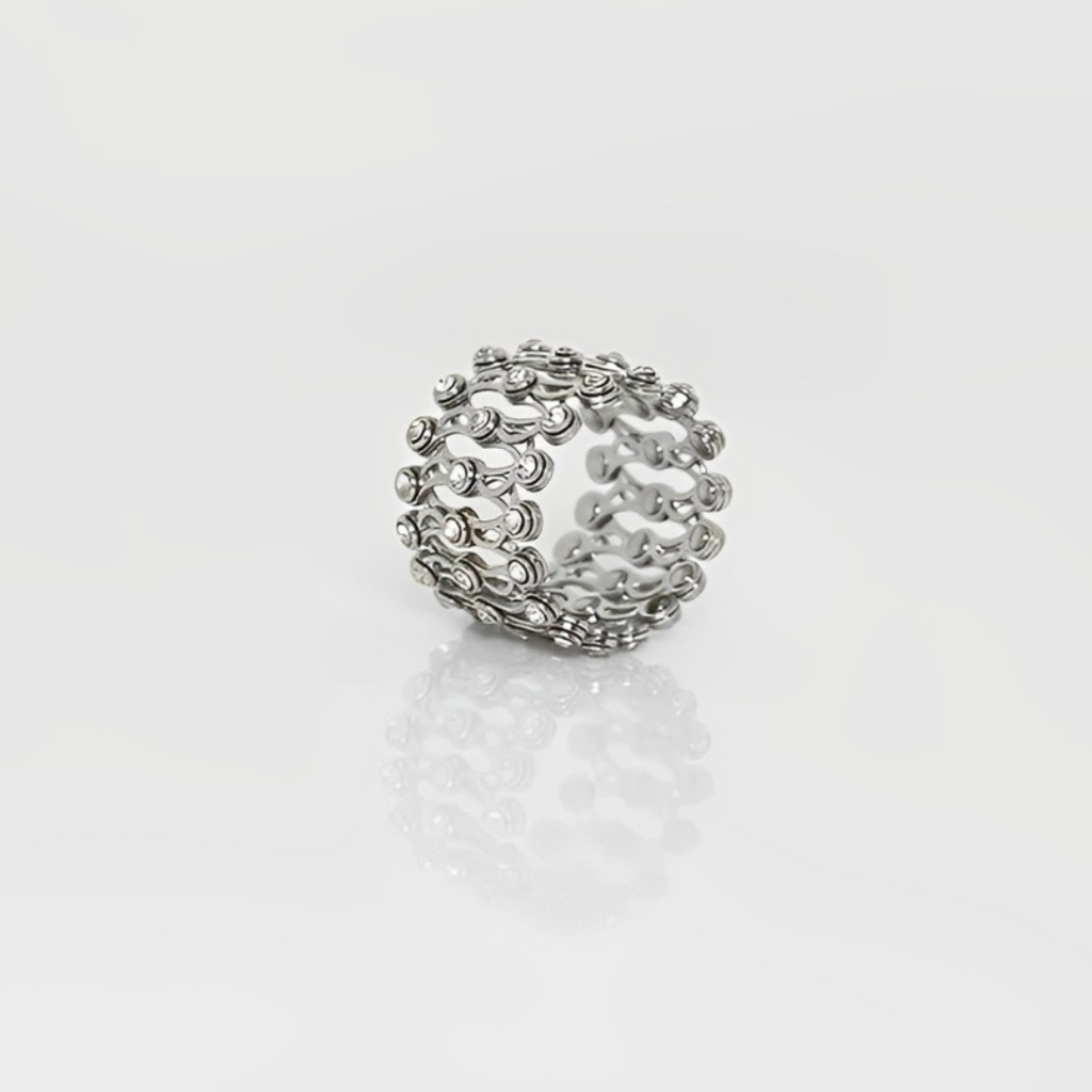 Silver Studded Supple Convertible Bracelet & Ring