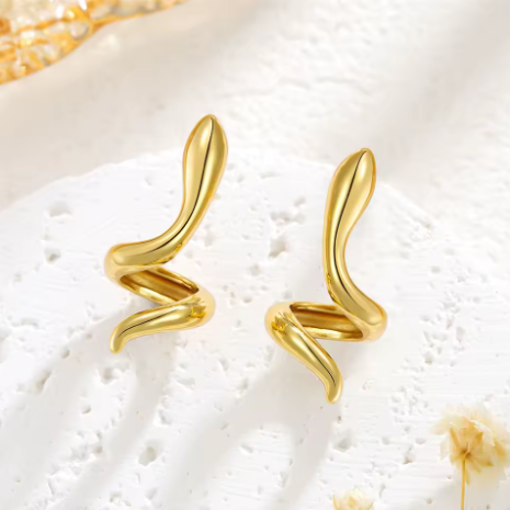Snake 18K Gold-Plated Studs