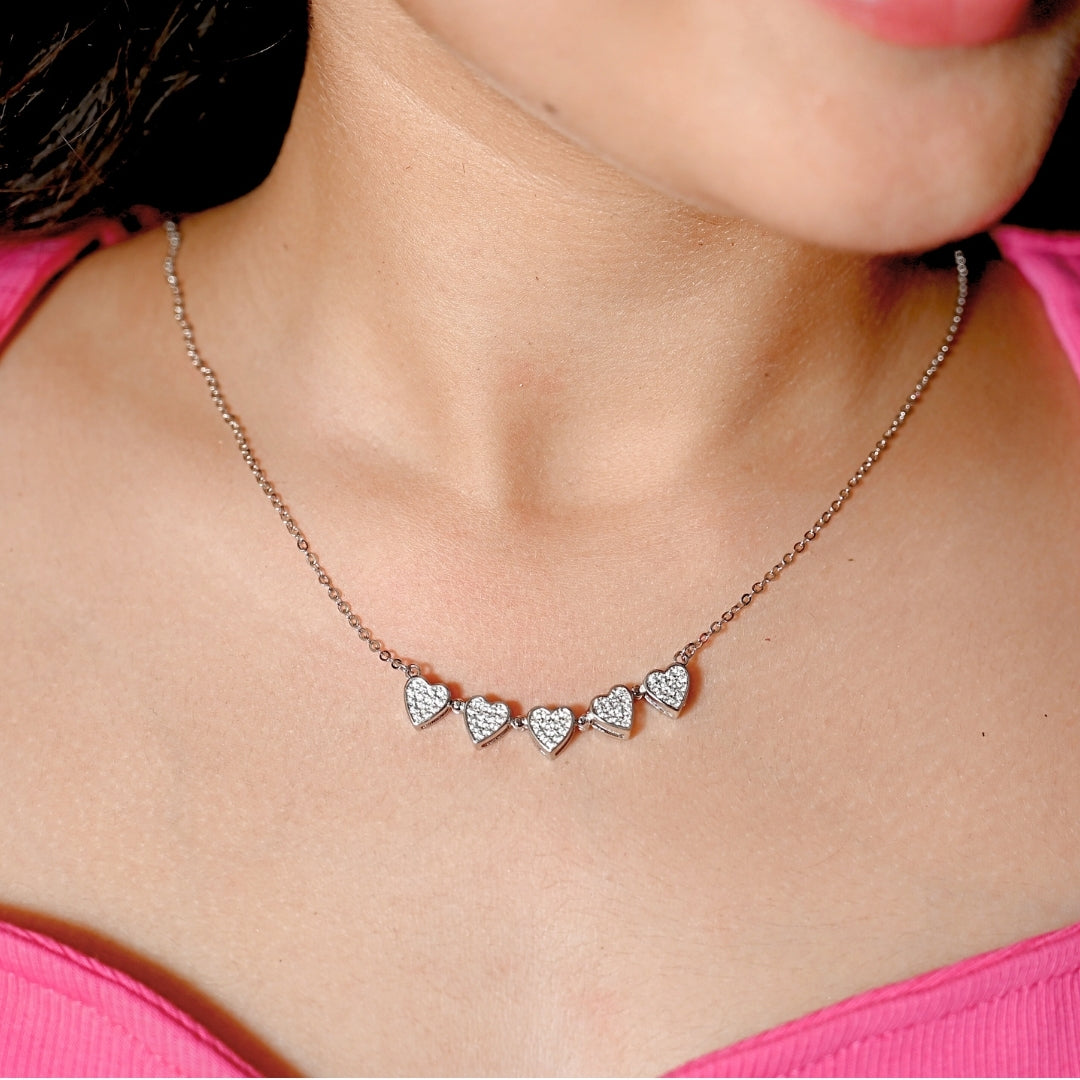 Magnetic Hearts Chain Pendant Necklace