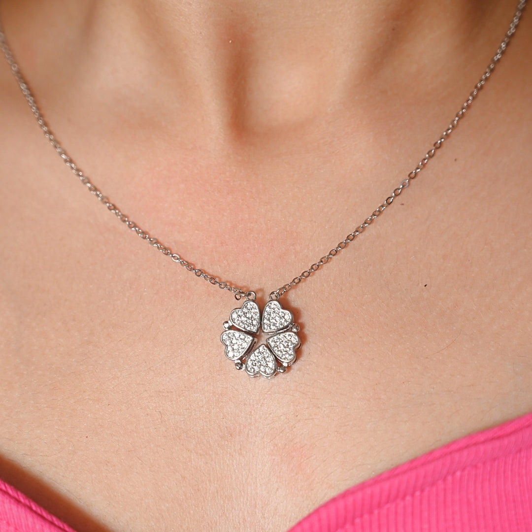 Magnetic Hearts Chain Pendant Necklace