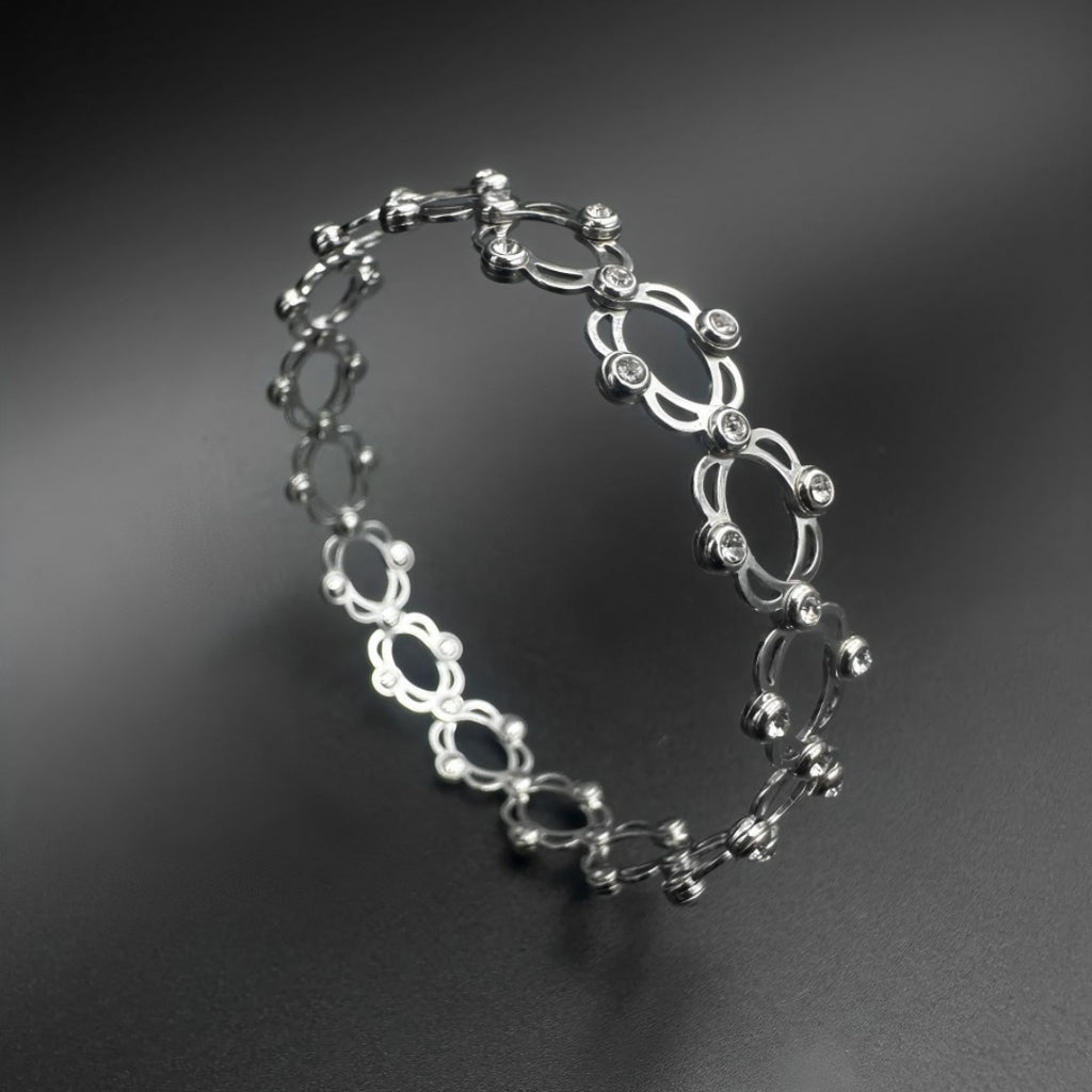 Silver Studded Supple Convertible Bracelet & Ring