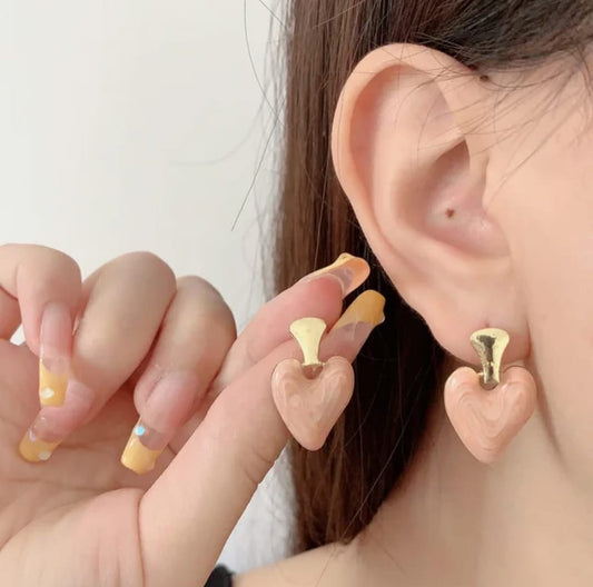Heart Shape Drop Korean Earrings