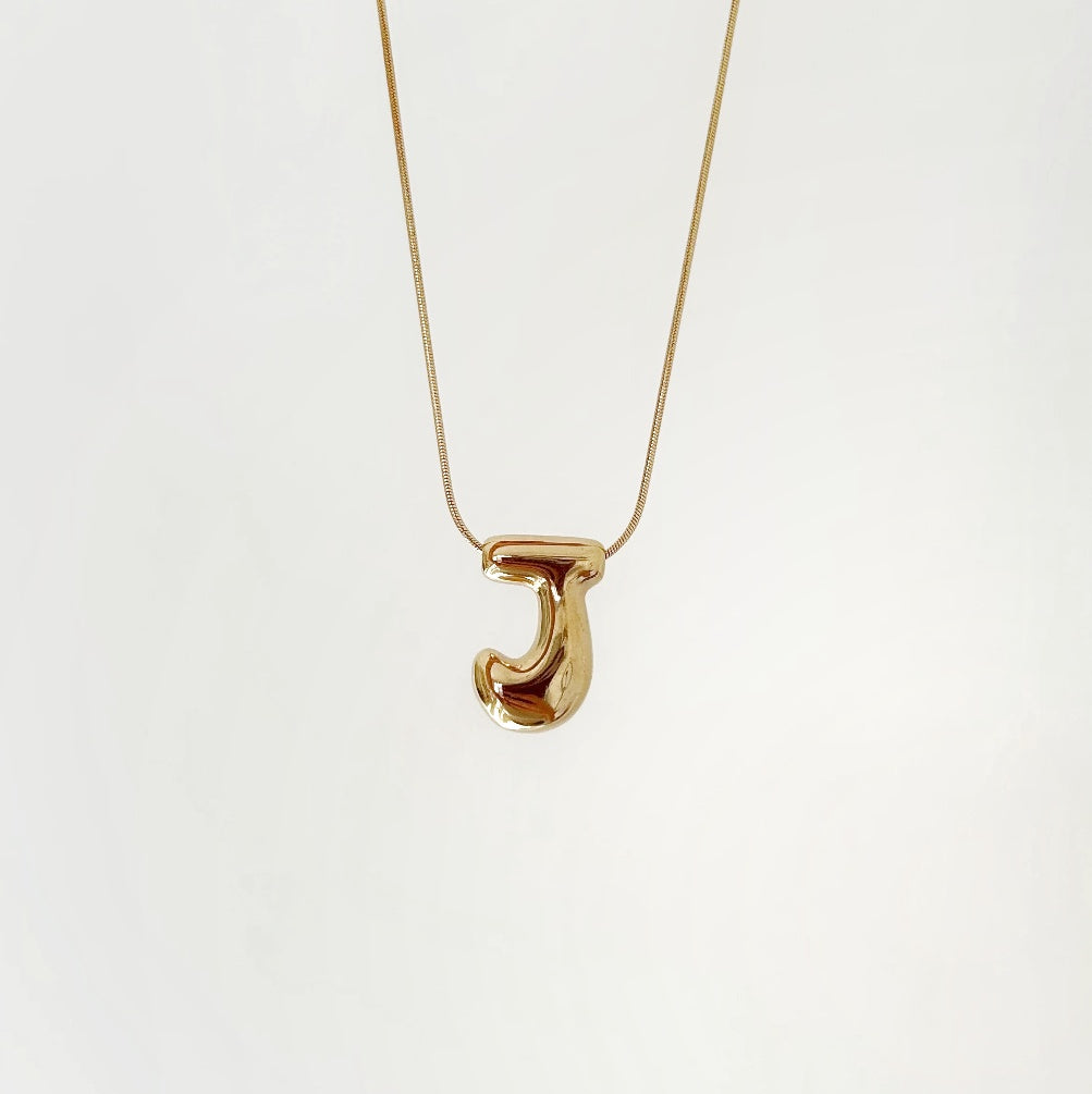 Bubble Initial 18Kt Gold Plated Necklace