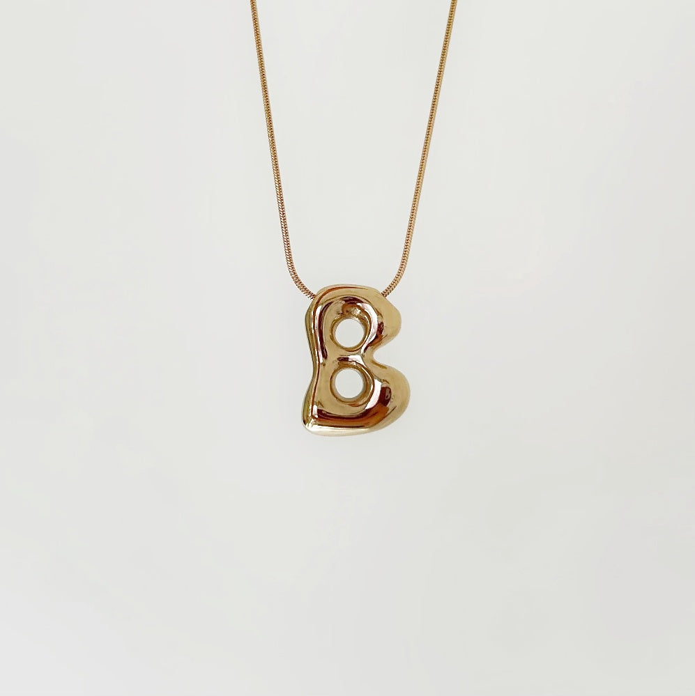 Bubble Initial 18Kt Gold Plated Necklace