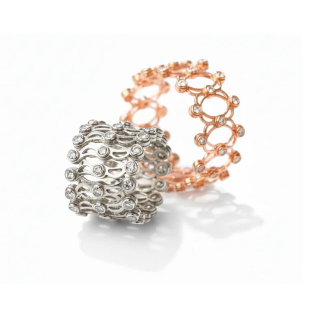 Rose Gold Studded Supple Convertible Bracelet & Ring