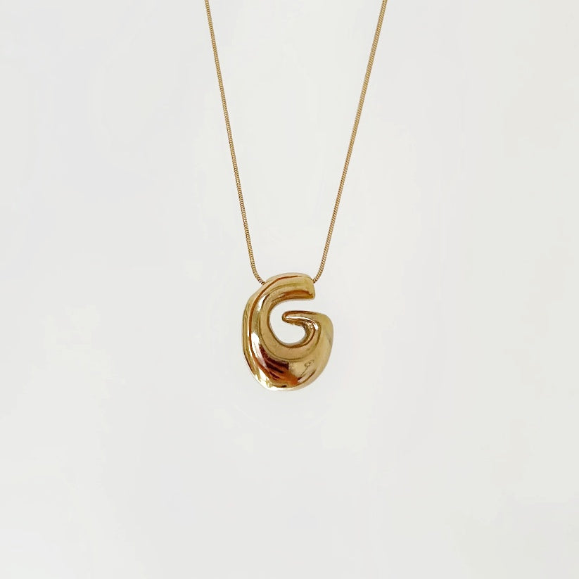 Bubble Initial 18Kt Gold Plated Necklace