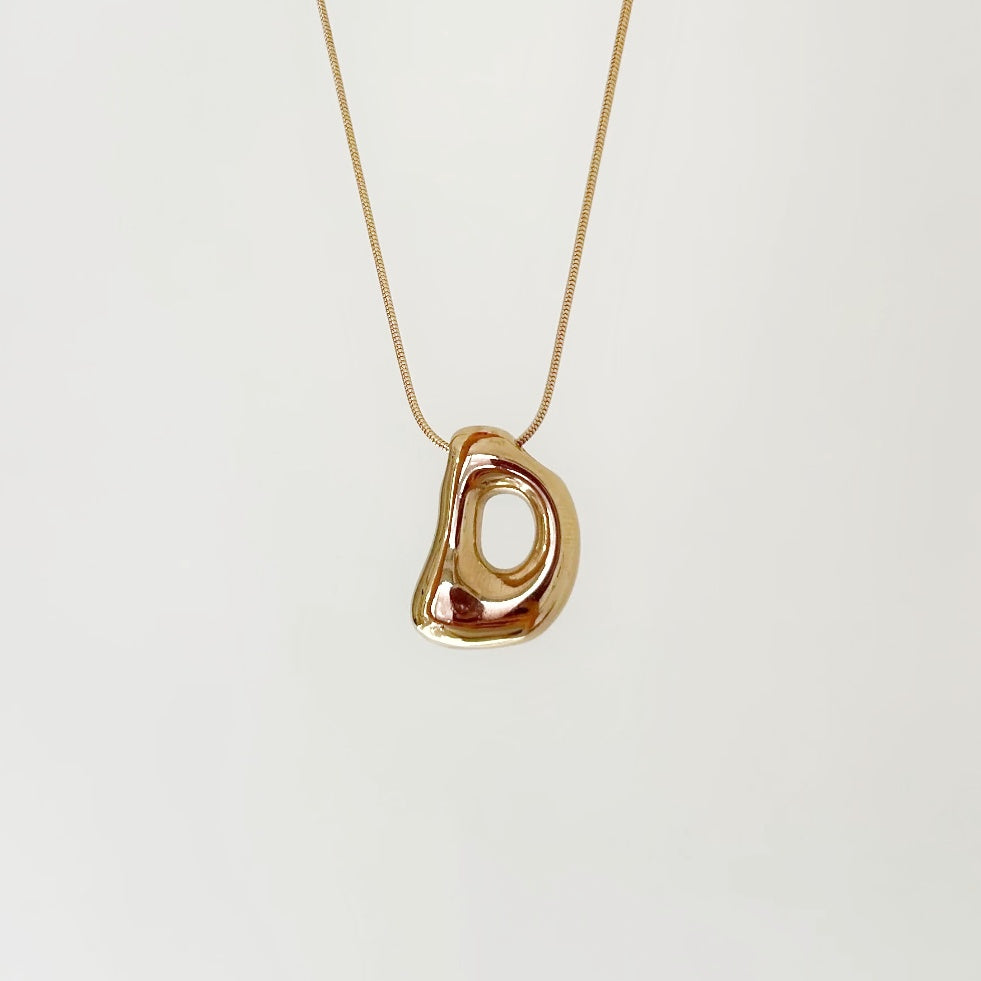 Bubble Initial 18Kt Gold Plated Necklace