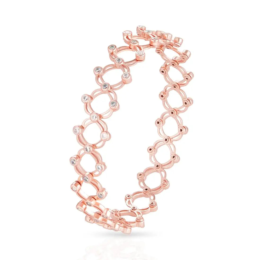 Rose Gold Studded Supple Convertible Bracelet & Ring