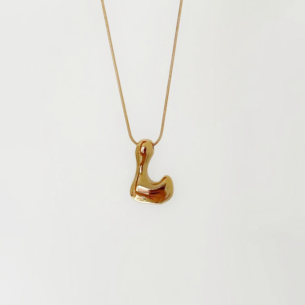 Bubble Initial 18Kt Gold Plated Necklace