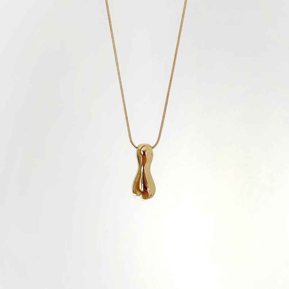 Bubble Initial 18Kt Gold Plated Necklace